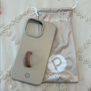 Loopy Case Beige Phone Case with Brown Loop